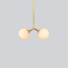 Y Pendant Mini by Research.Lighting, Brass, 3in Glass Globes, Made to Order