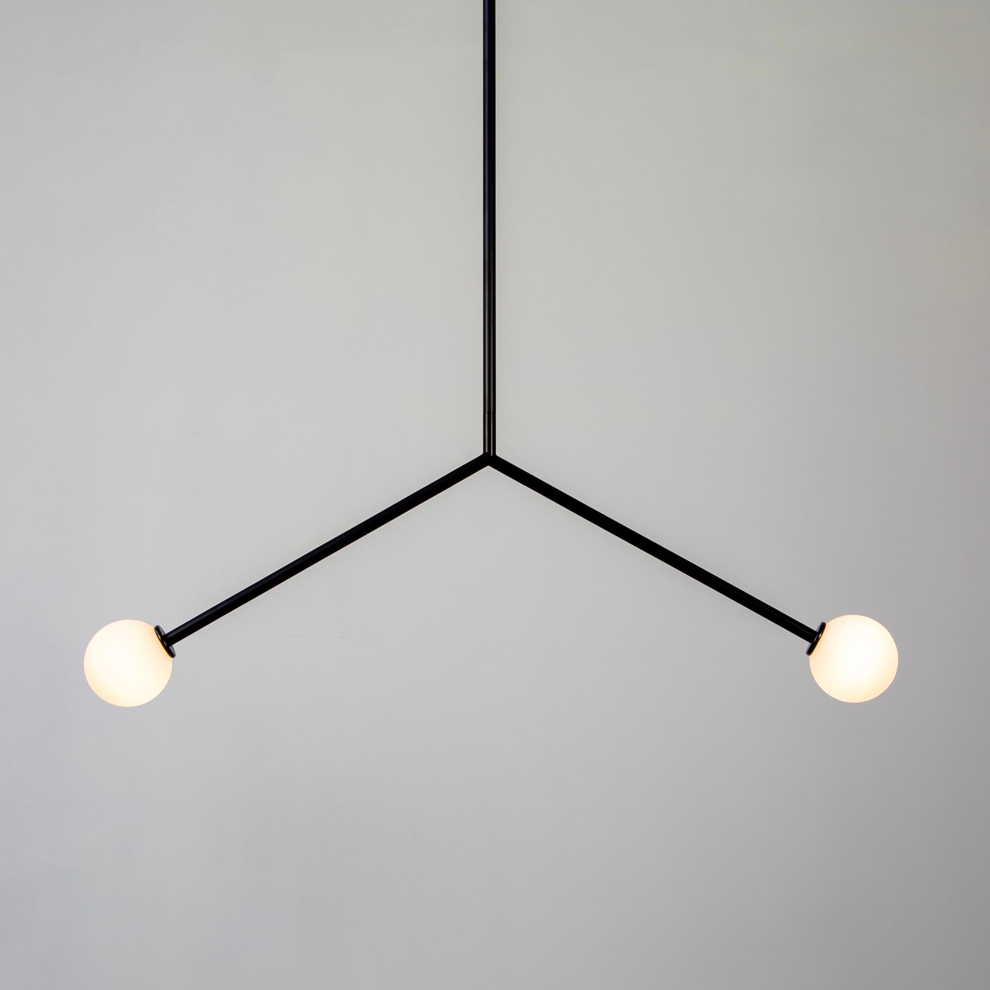 Moderno Lampada a sospensione Y, piccola, di Research.Lighting, nera, vetro da 3 pollici, su ordinazione in vendita
