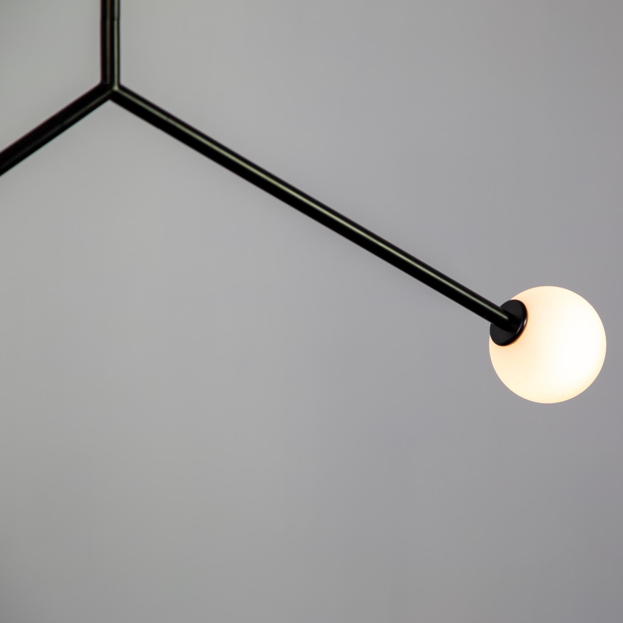 Lampada a sospensione Y, piccola, di Research.Lighting, nera, vetro da 3 pollici, su ordinazione In condizioni Nuovo in vendita a Brooklyn, NY