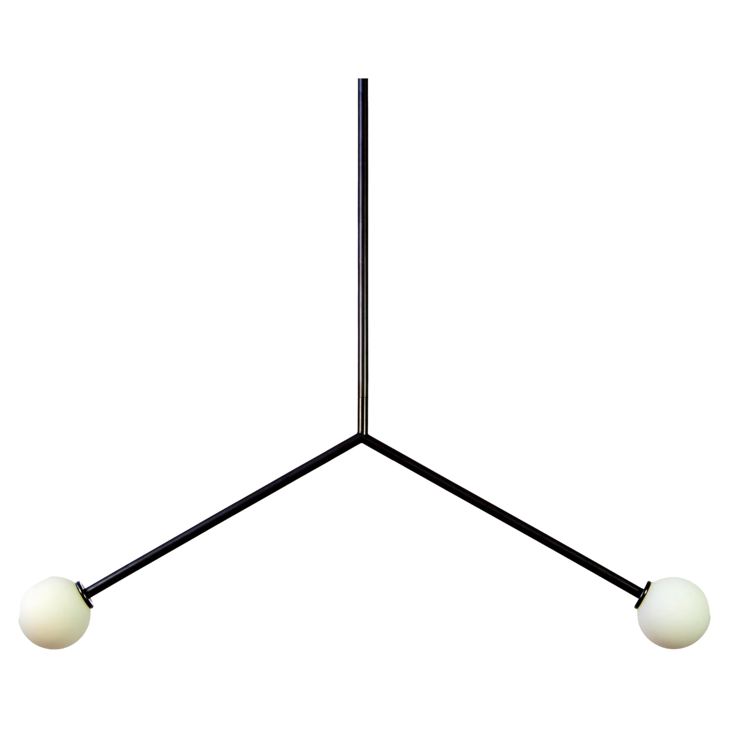 Lampada a sospensione Y, piccola, di Research.Lighting, nera, vetro da 3 pollici, su ordinazione