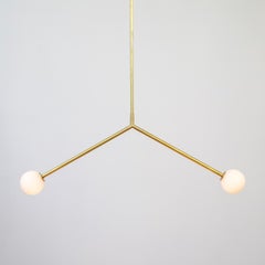 Y Pendant Light, Small, by Research.Lighting, Brass, 3in Glass, Made to Order