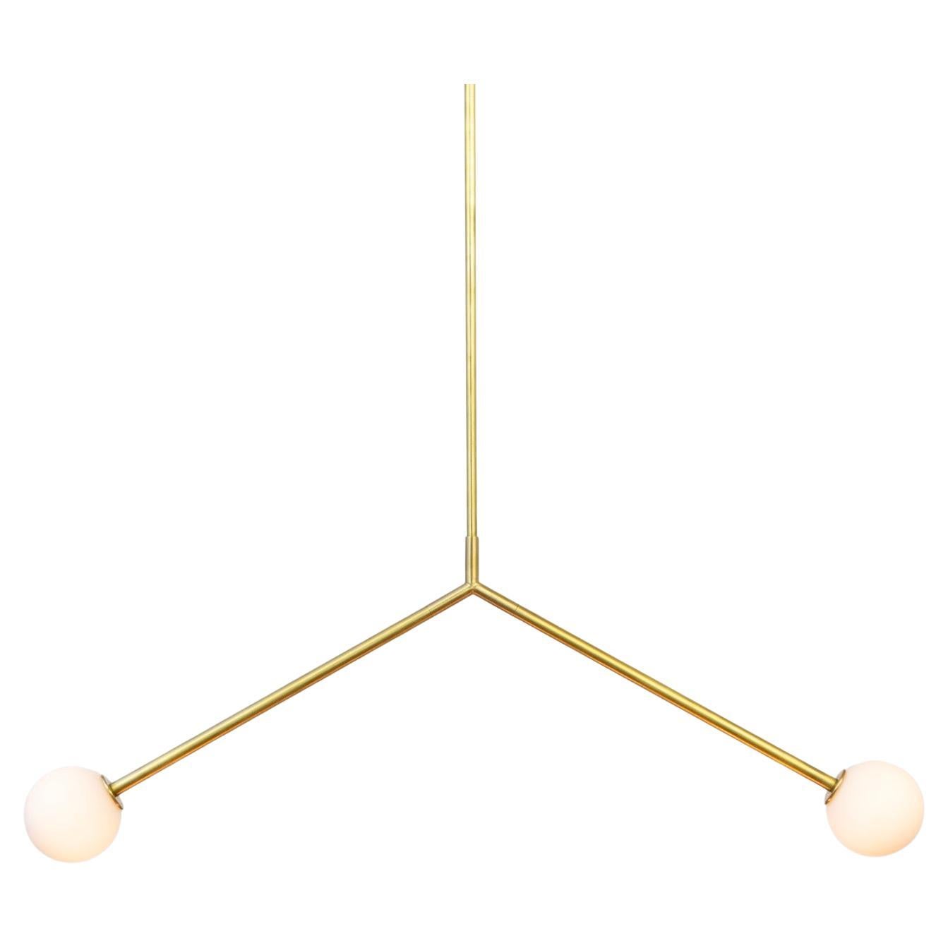 Lampada a sospensione Y, piccola, di Research.Lighting, ottone, vetro da 3 pollici, su ordinazione