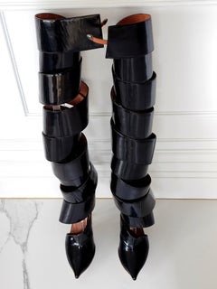 Y/PROJECT Botas de charol negras Spiral 110 $2200 ICONIC Raras