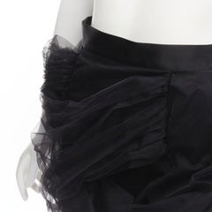 Y PROJECT black tulle asymmetric wrap satin pencil high waisted mini skirt XS