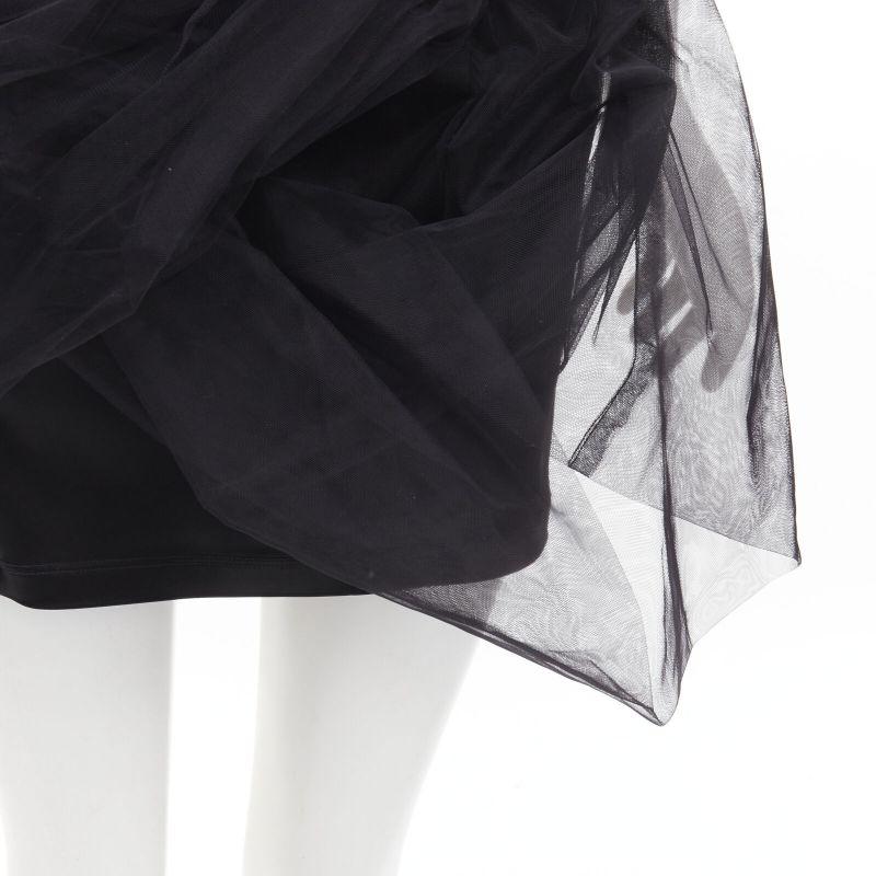 Y PROJECT black tulle asymmetric wrap satin pencil high waisted mini skirt XS For Sale 2