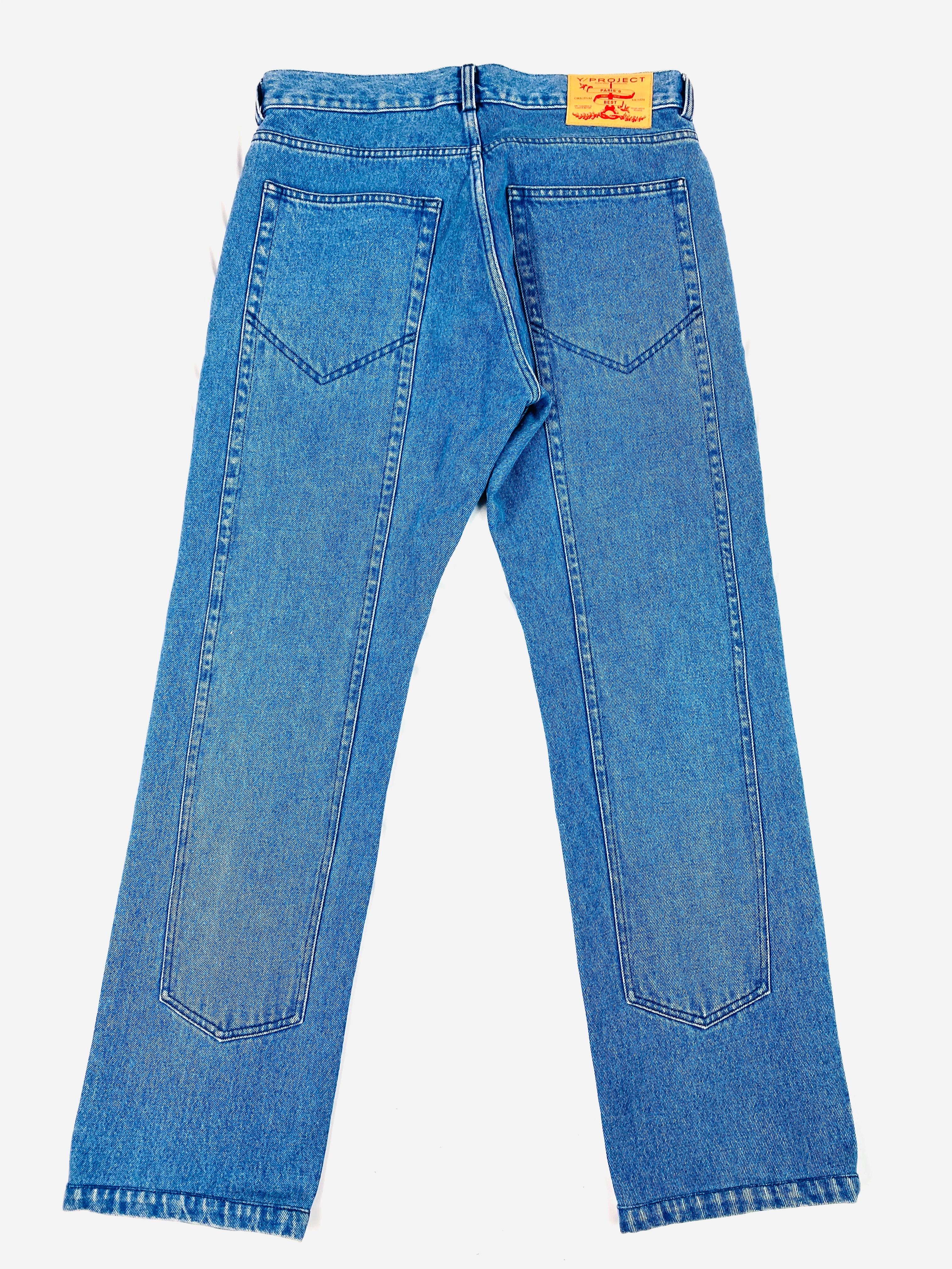 light blue washed denim jeans