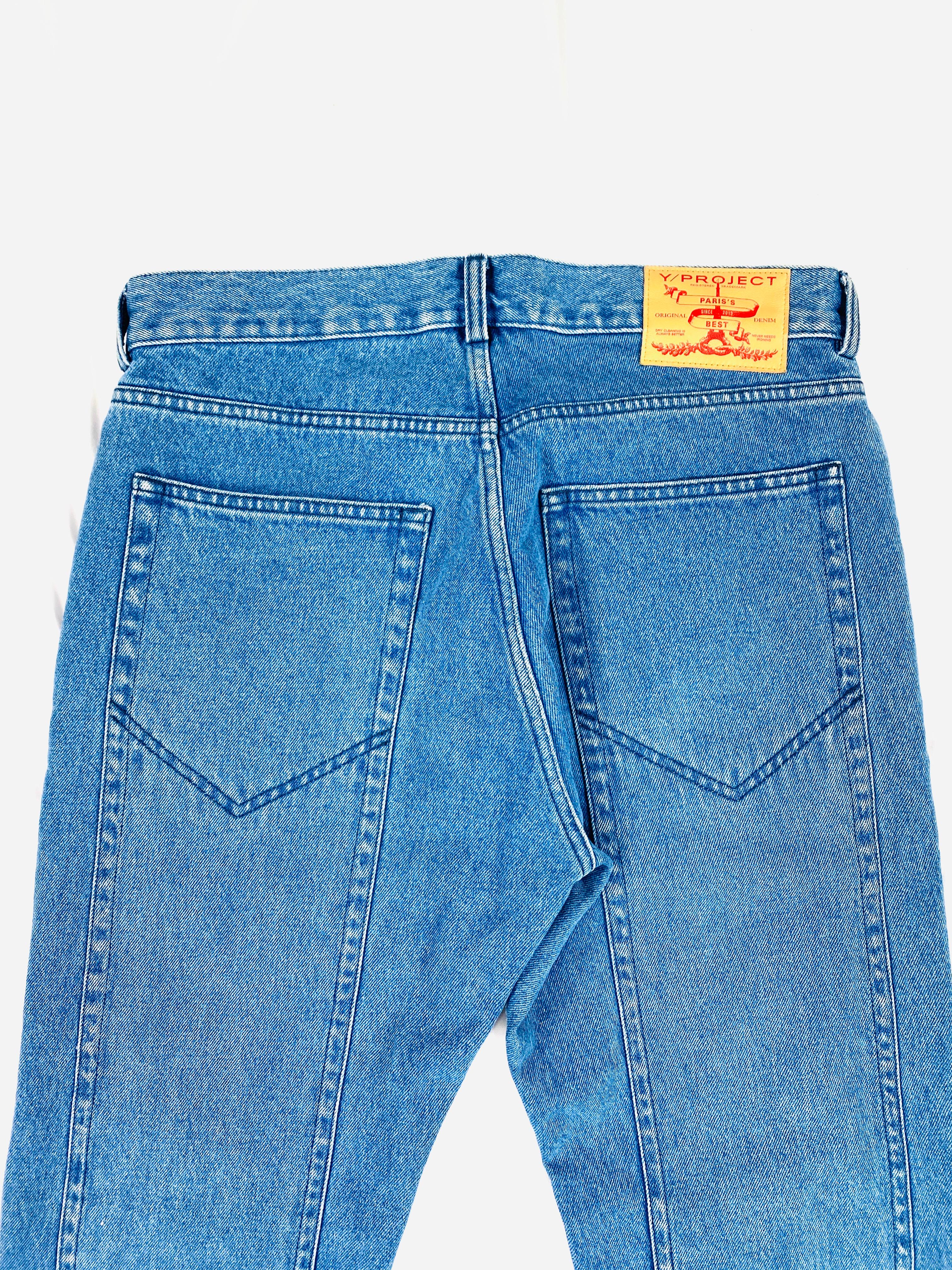 Women's or Men's Y/ Project Paris Light Blue Wash XL Pocket Denim Jeans Size S
