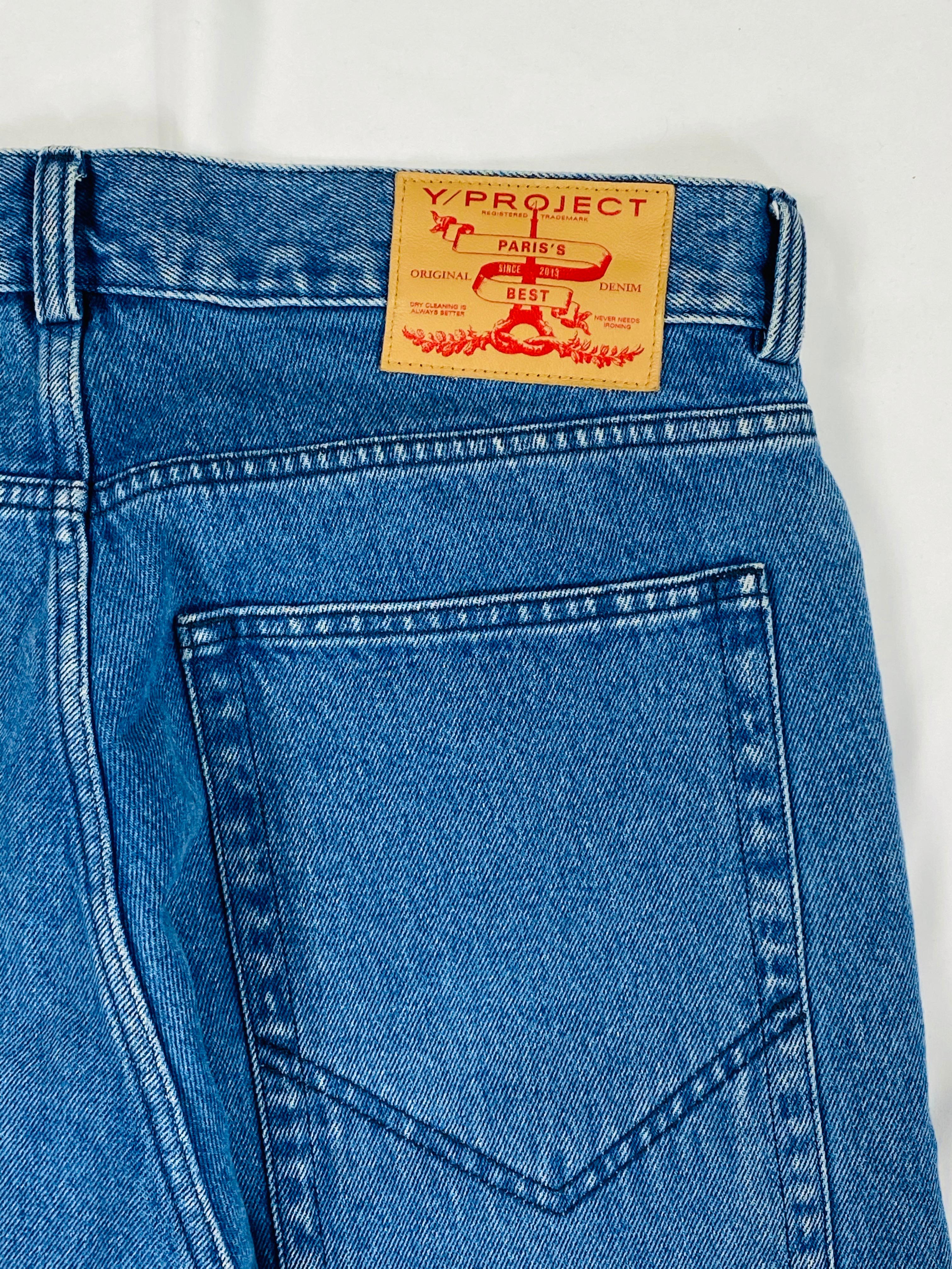 Y/ Project Paris Light Blue Wash XL Pocket Denim Jeans Size S 1