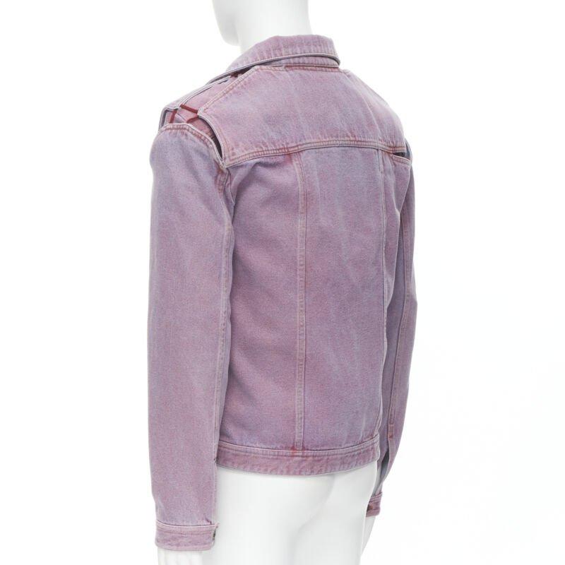 Y PROJECT purple dyed blue denim transformable 2-in-1 denim jacket EU46 S 1