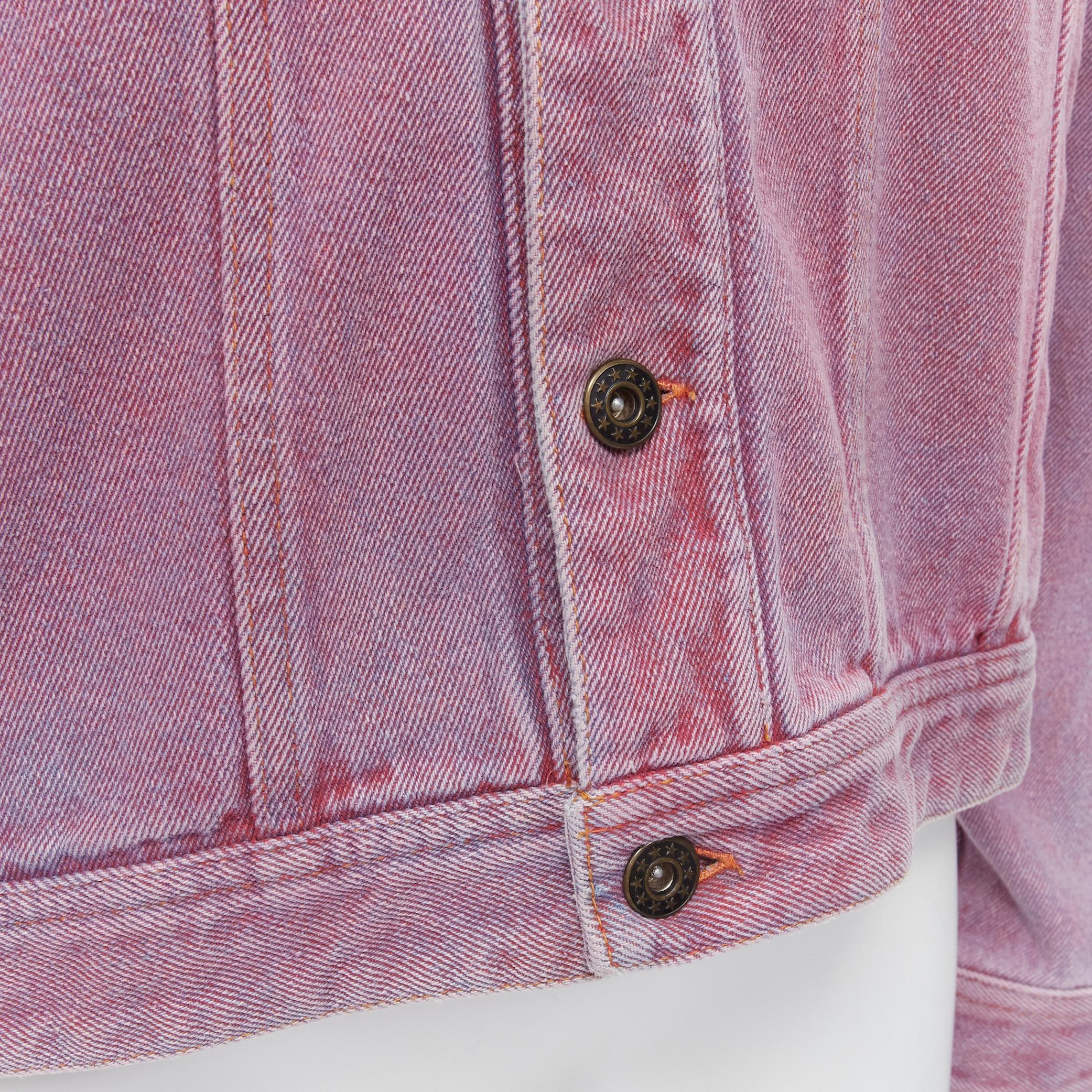 Y PROJECT purple dyed blue denim transformable 2-in-1 denim jacket EU46 S For Sale 1