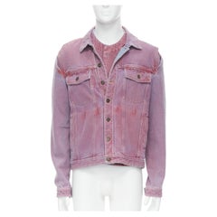 Y PROJECT purple dyed blue denim transformable 2-in-1 denim jacket EU46 S