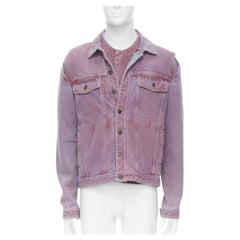 Y PROJECT lila gefärbte blaue Denim-Jacke 2-in-1 aus Denim EU46 S