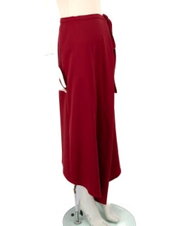 Y/Project Red Wool Wrap Side Slit Midi Skirt Size M