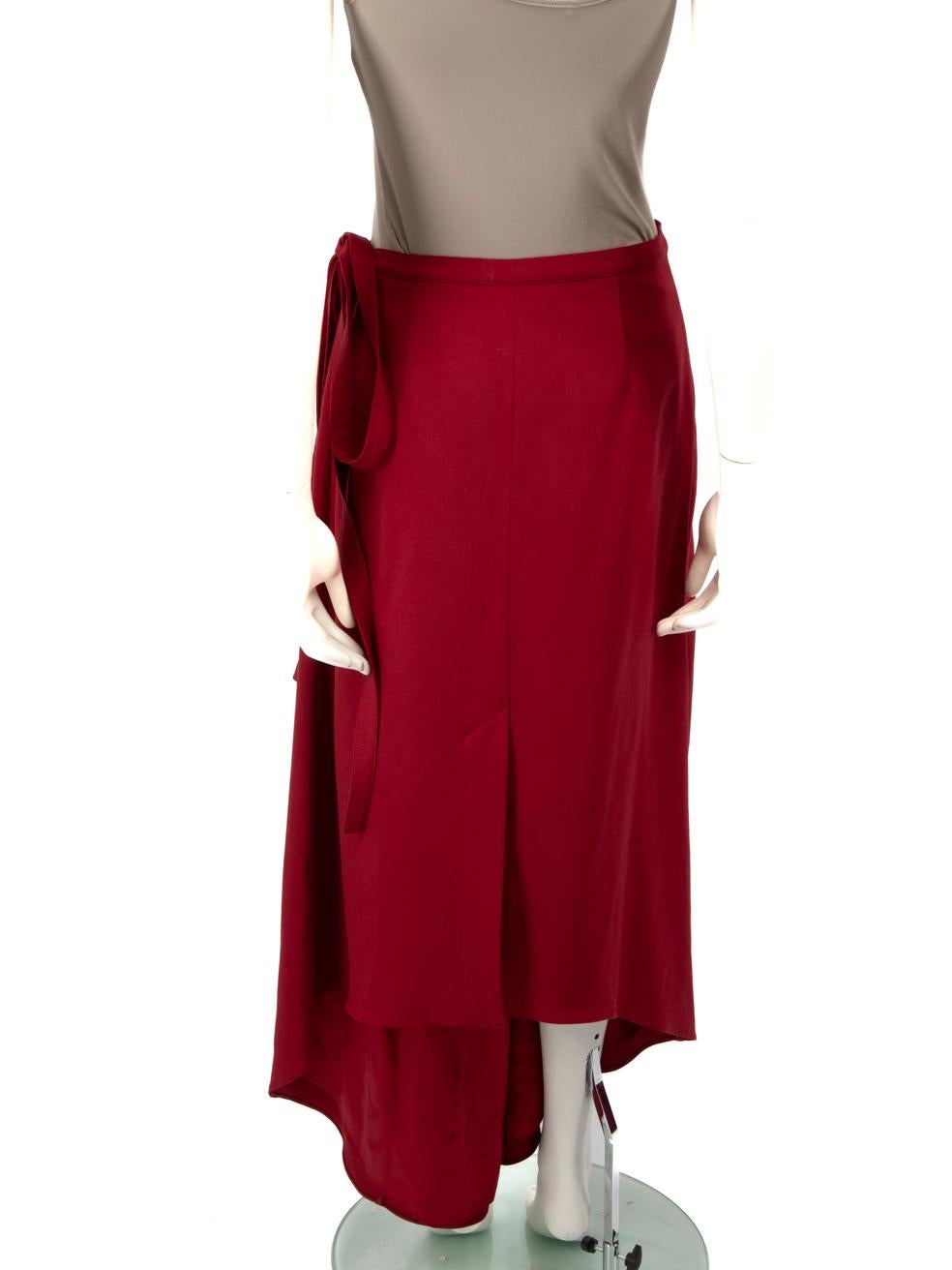 Y/Project Falda midi de lana roja con abertura lateral Talla M Rojo en venta