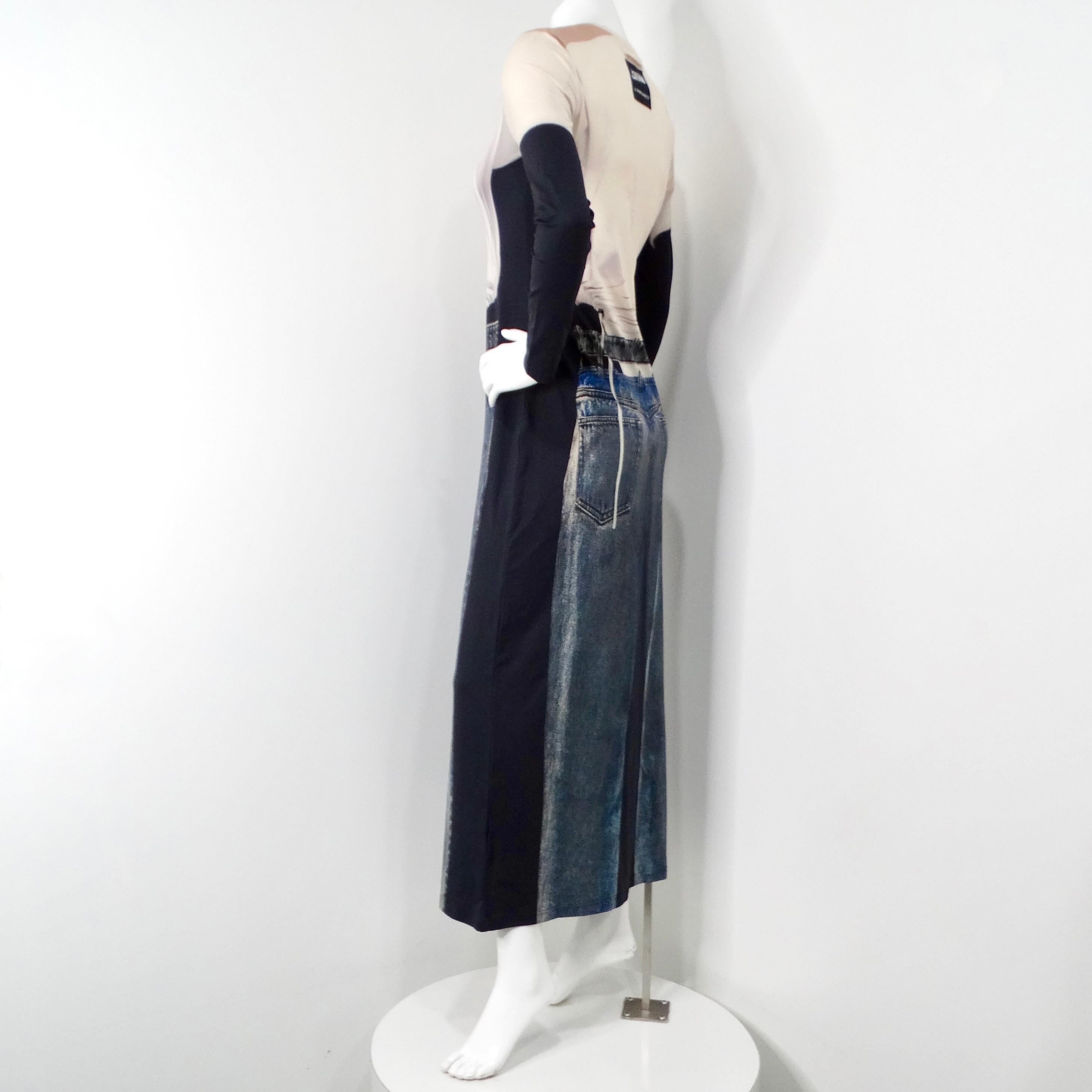 Y/Project x Jean Paul Gaultier Trompe L'Oeil Print Maxikleid im Angebot 1
