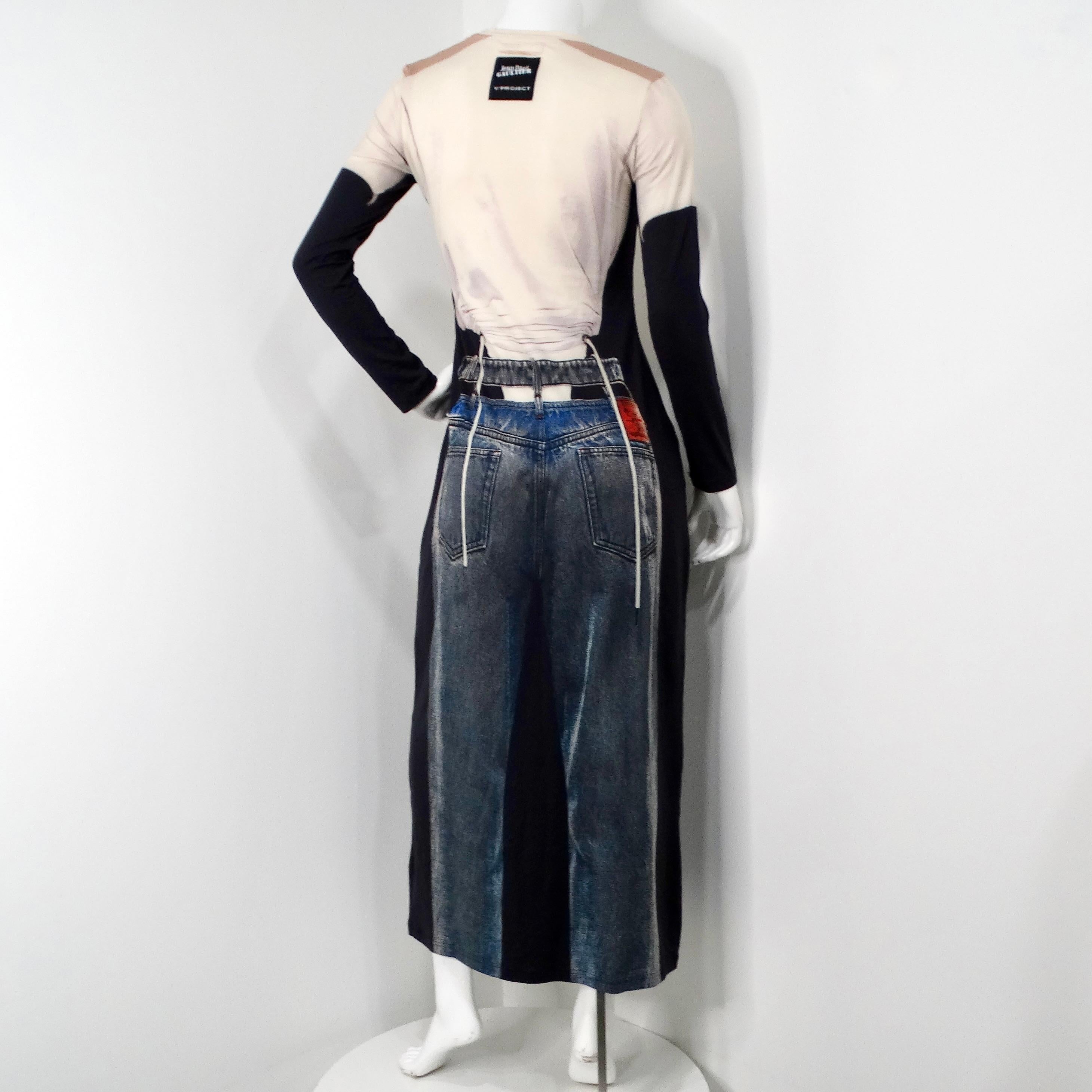 Y/Project x Jean Paul Gaultier Trompe L'Oeil Print Maxikleid im Angebot 2