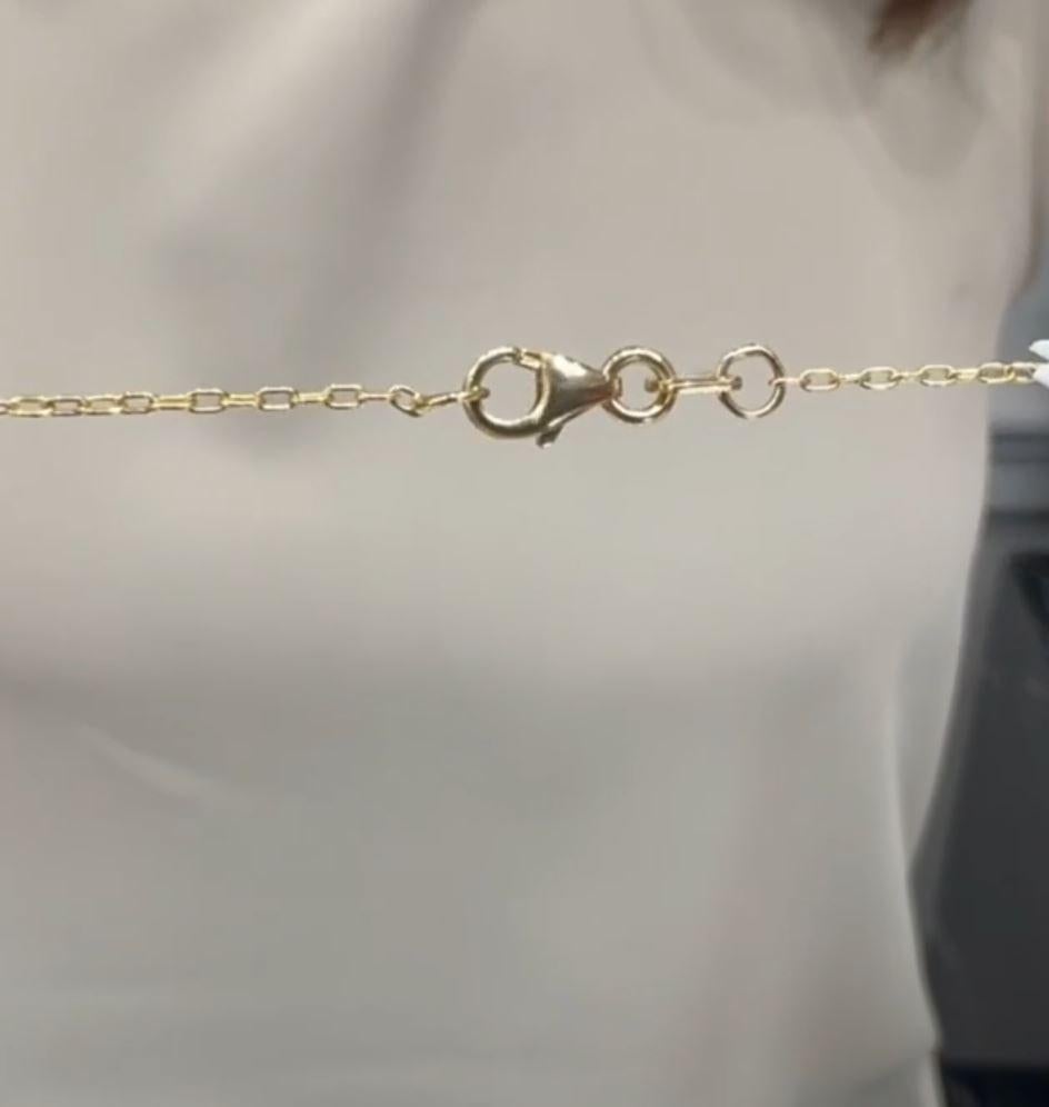 Y-Shaped Paperclip Pendant Necklace 0.51 Carat Diamonds in 18K Yellow Gold For Sale 1