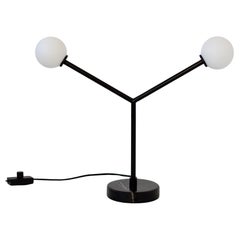 Y Table Lamp, Research.Lighting, Large, 3in Glass, Black, Marble, Dimmable LED