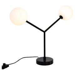 Y Table Lamp, Research.Lighting, Large, 5in Glass, Black, Marble, Dimmable LED