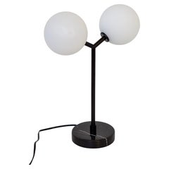 Y Table Lamp, Research.Lighting, Small, 5in Glass, Black, Marble, Dimmable LED