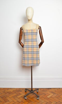 Y2K 2000’s Burberry Short Nova Check Spaghetti Strap Slip Dress