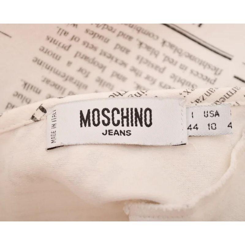 Y2k 2000er Jahre Vintage Moschino Zeitungsdruck Riemchenmuster Minikleid im Angebot 3