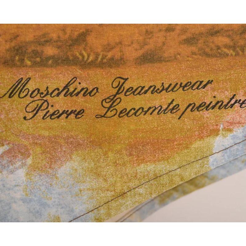 Brown y2k 2000's Vintage Moschino 'Pierre Lecomte' Scenery Painting Tactical Skirt For Sale