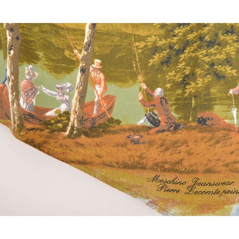 Women's y2k 2000's Vintage Moschino 'Pierre Lecomte' Scenery Painting Tactical Skirt For Sale