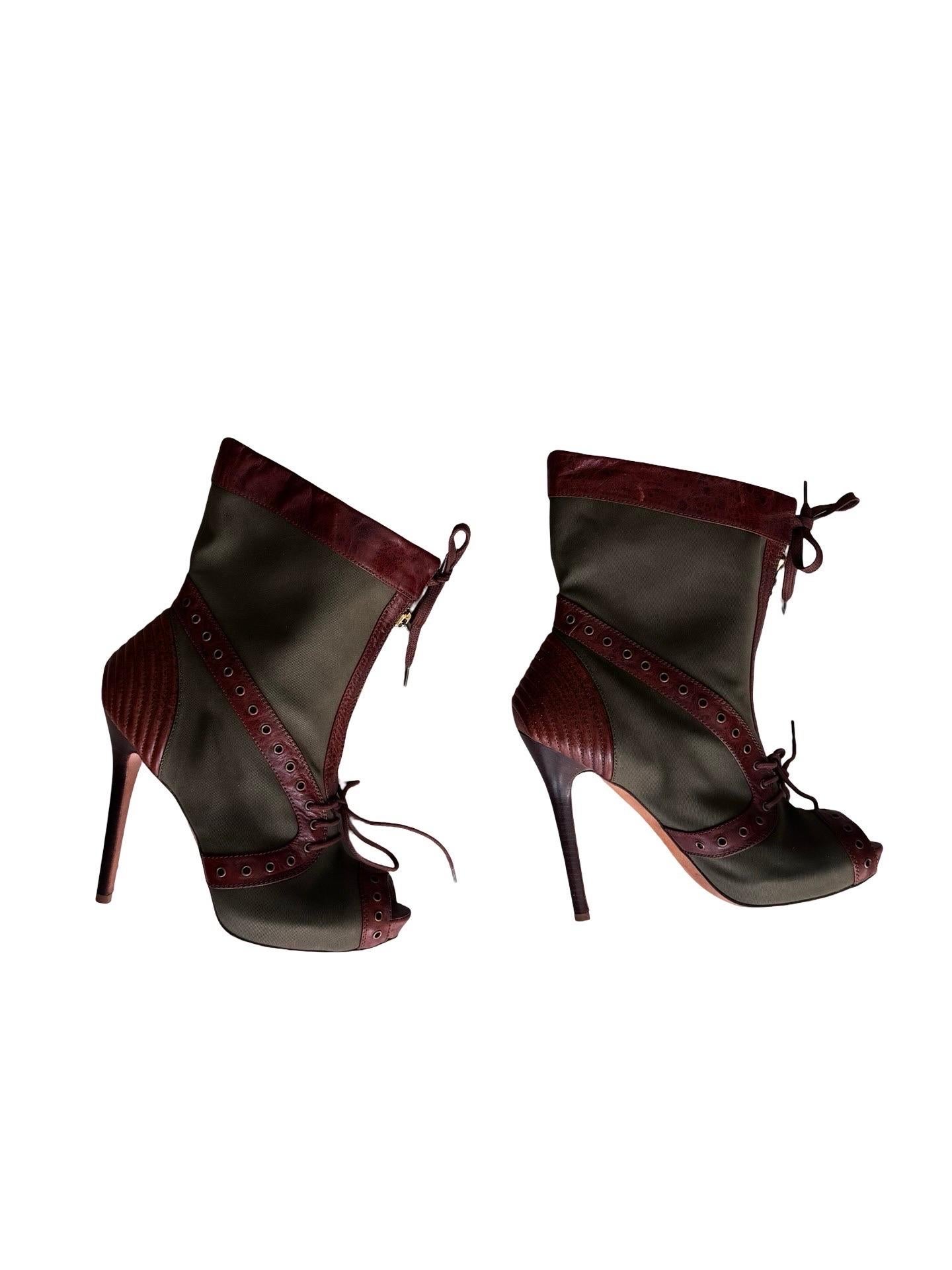 Women's Y2K Alexander McQueen Canvas Booties For Sale