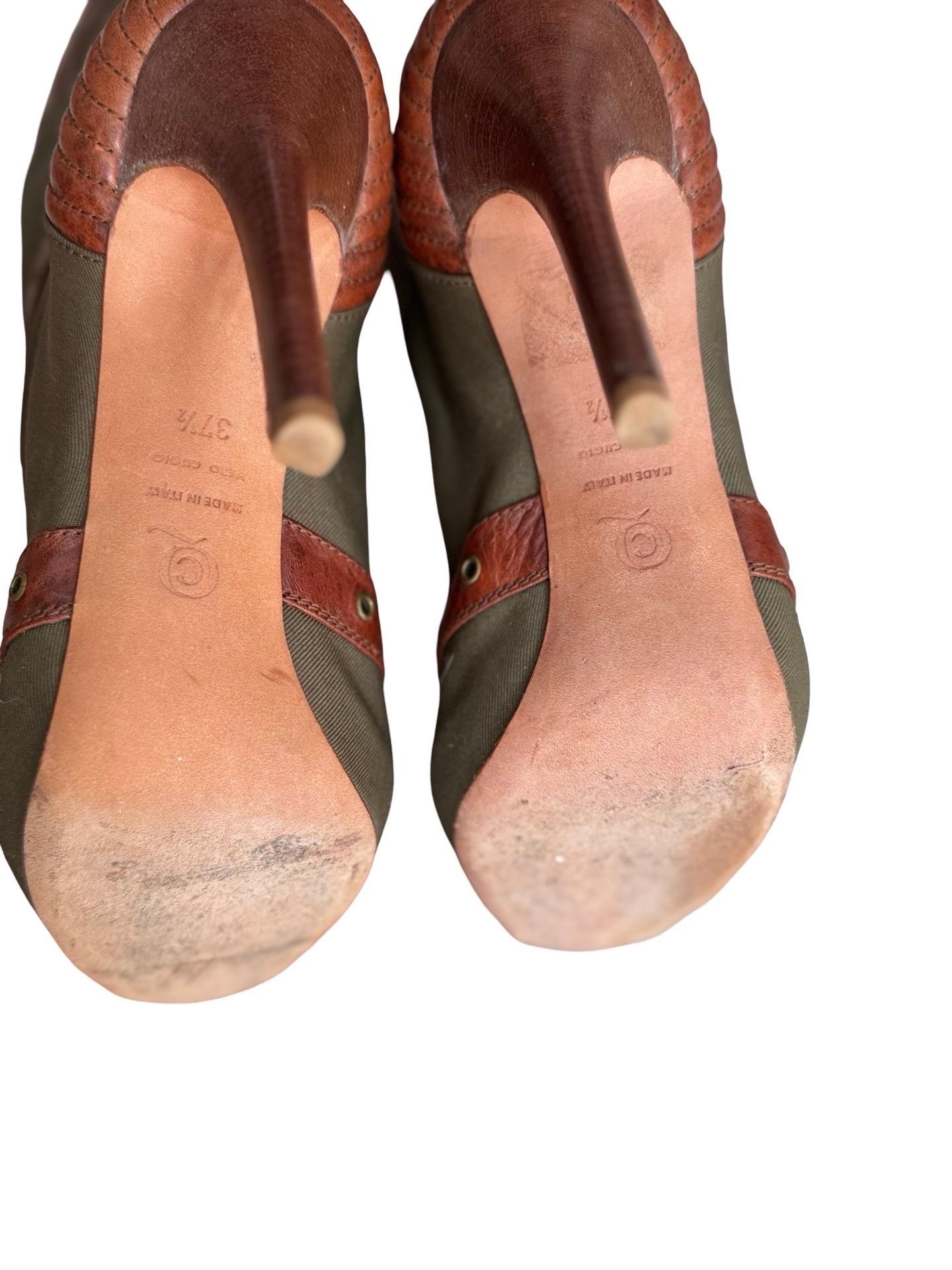 Y2K Alexander McQueen Canvas Booties For Sale 1
