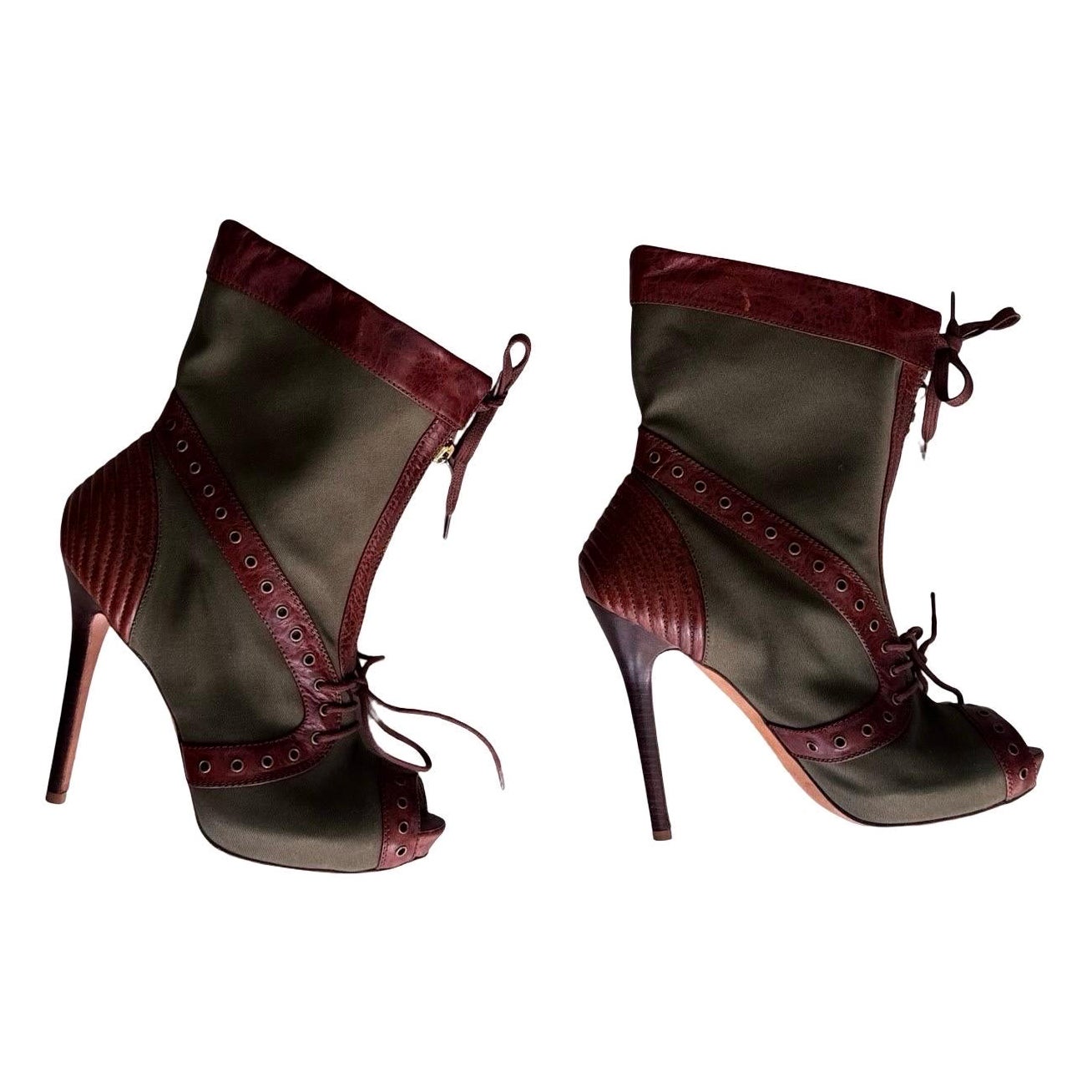 Y2K Alexander McQueen Canvas Booties