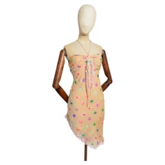 Y2K Artisan Hand Dyed 2000's Sequinned Asymmetric hemline Mini Dress