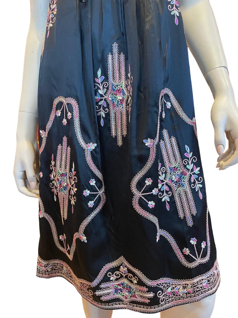 Y2K Black Betsey Johnson Baby Doll Slip Dress, Embroidered with Lace Trim  Bodice at 1stDibs