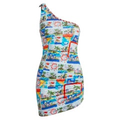 Vestido asimétrico con estampado de postal Y2K Blugirl by Blumarine Miami