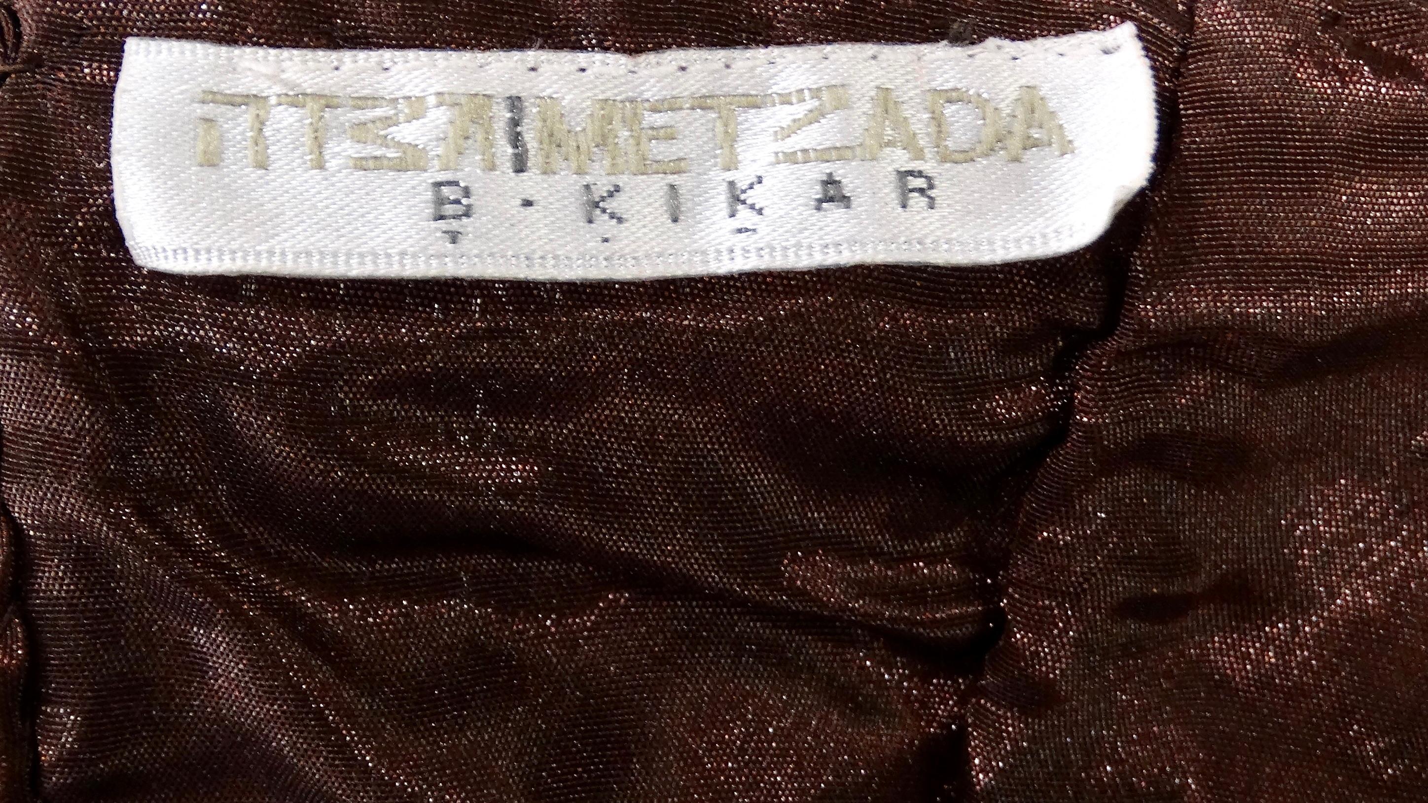 Y2K - Top marrone e multicolore con perline, bustier con allacciatura alla caviglia in vendita 3