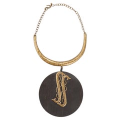 Y2K Cesaree of Paris Collier bohème en bronze et bois