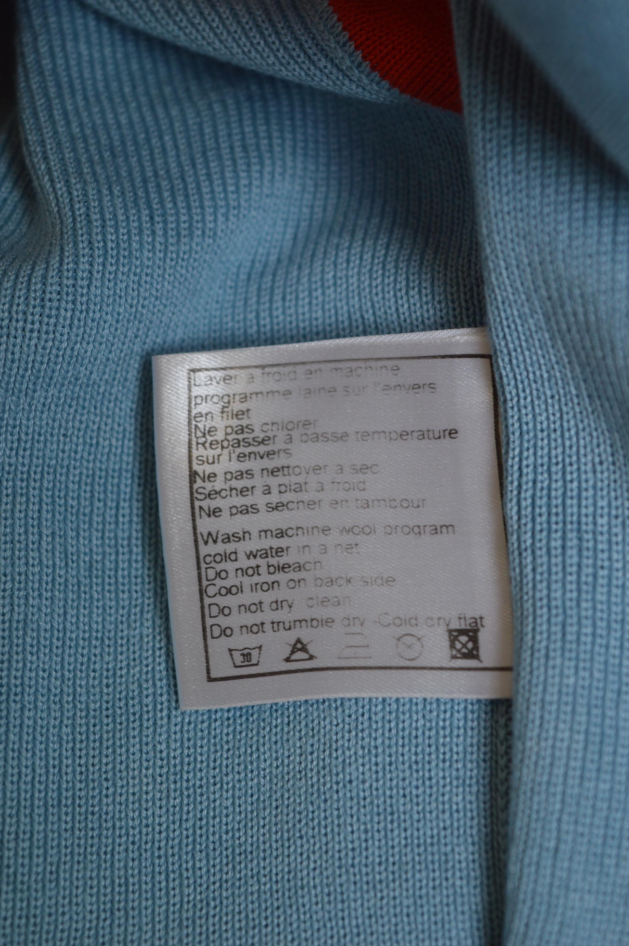 Y2k Chanel 2002 Baby Blue & Orange knit Sleeveless Sweater - Tank top vest 6
