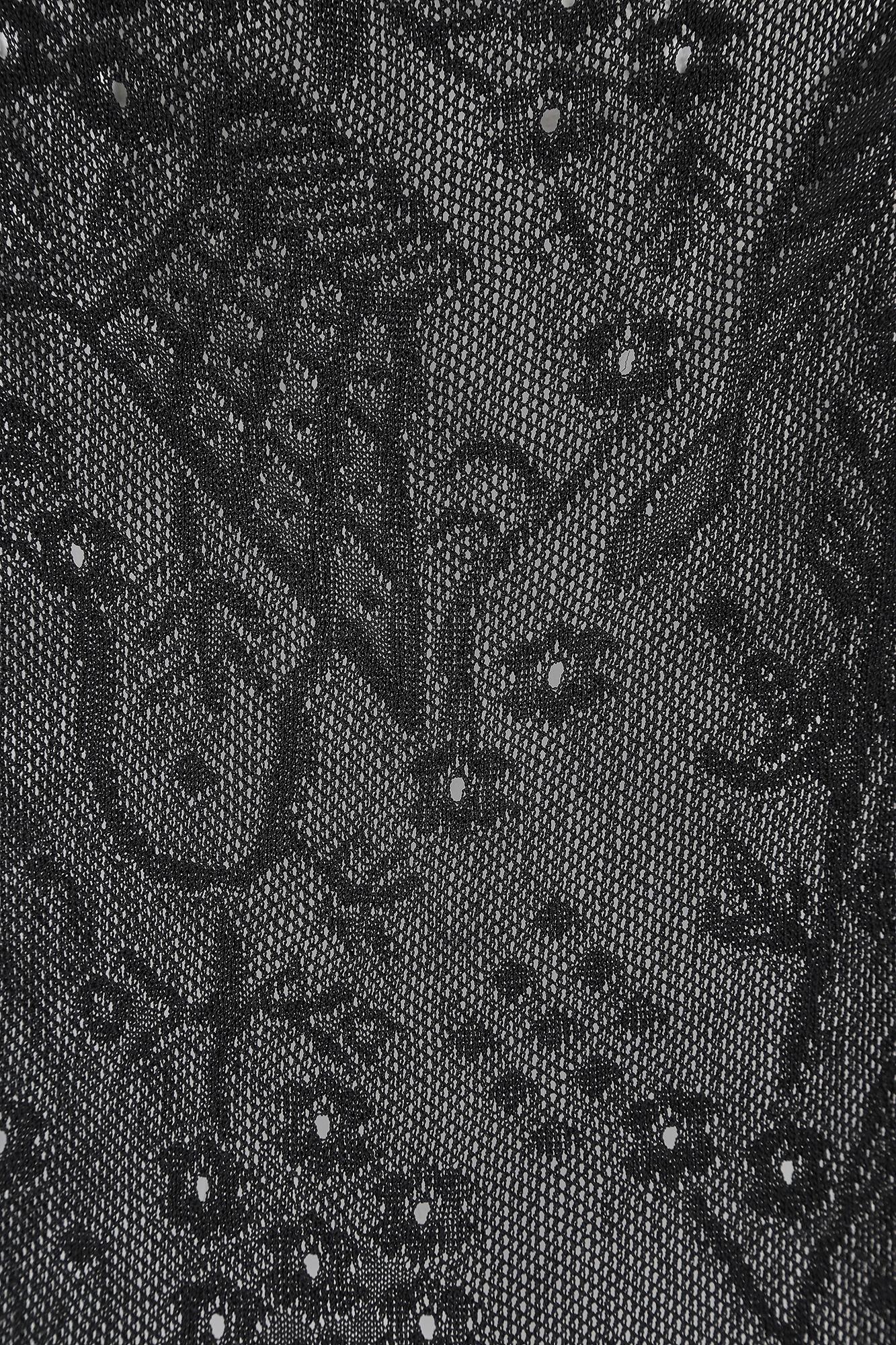 Y2K Chanel - Robe sans manches boutonnée à fleurs noires en maille fine Pour femmes en vente