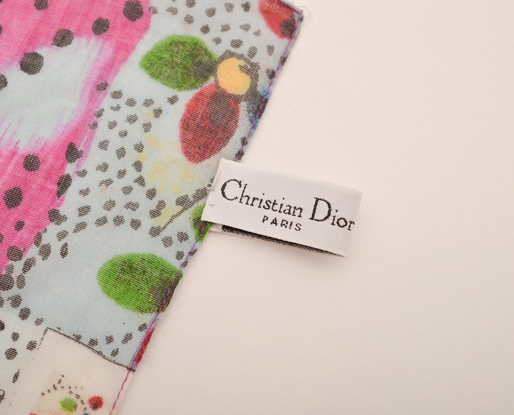 y2k Christian Dior by Galliano 'Filth' Cotton Square Foulard Scarf 1