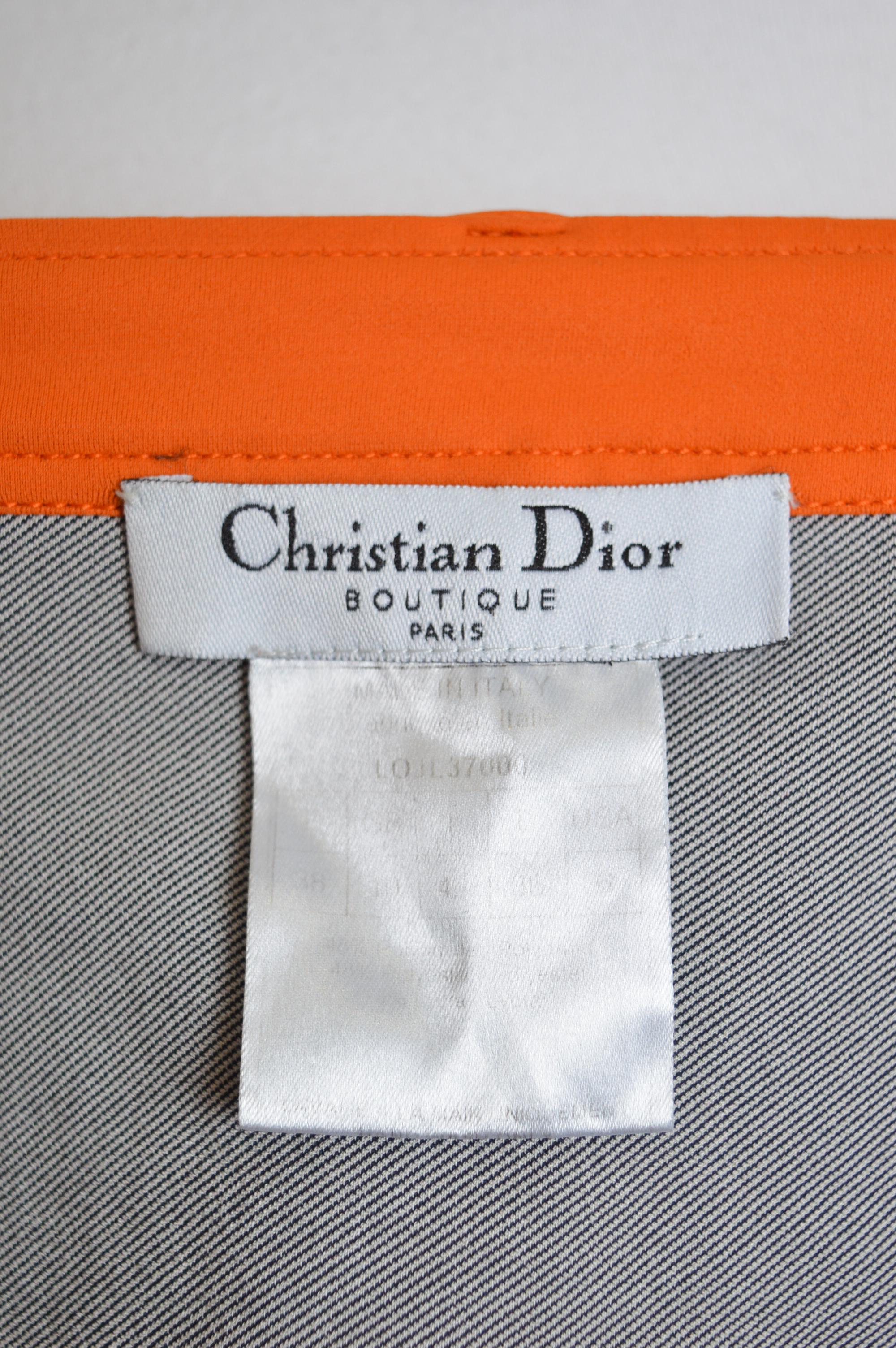 Y2k Christian Dior By John Galliano Blue & orange trotter monogram mini skirt For Sale 2