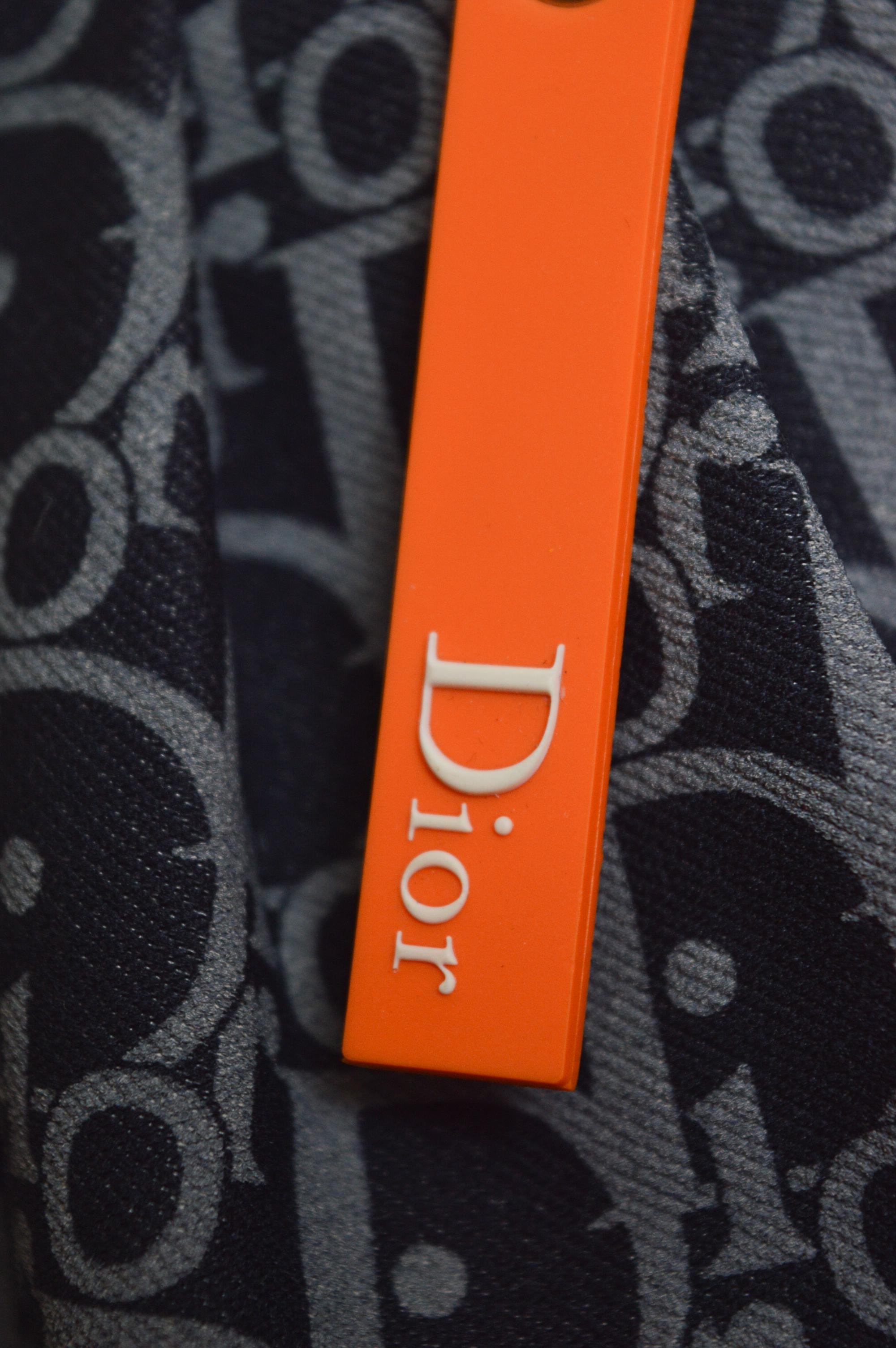 Y2k Christian Dior By John Galliano Blue & orange trotter monogram mini skirt For Sale 4