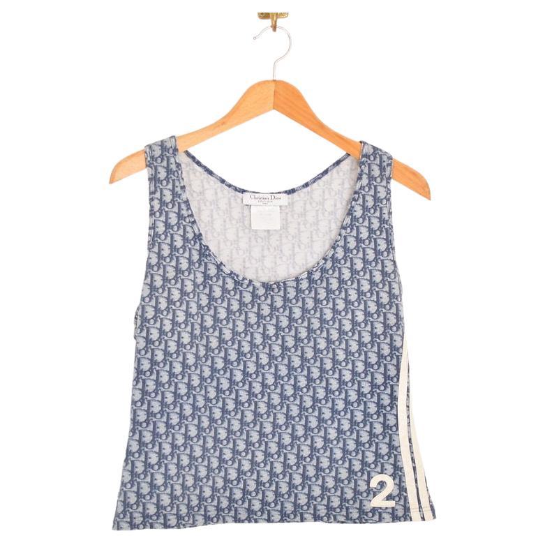 Y2K Christian Dior By John Galliano Blue Trotter Vest Tank Top