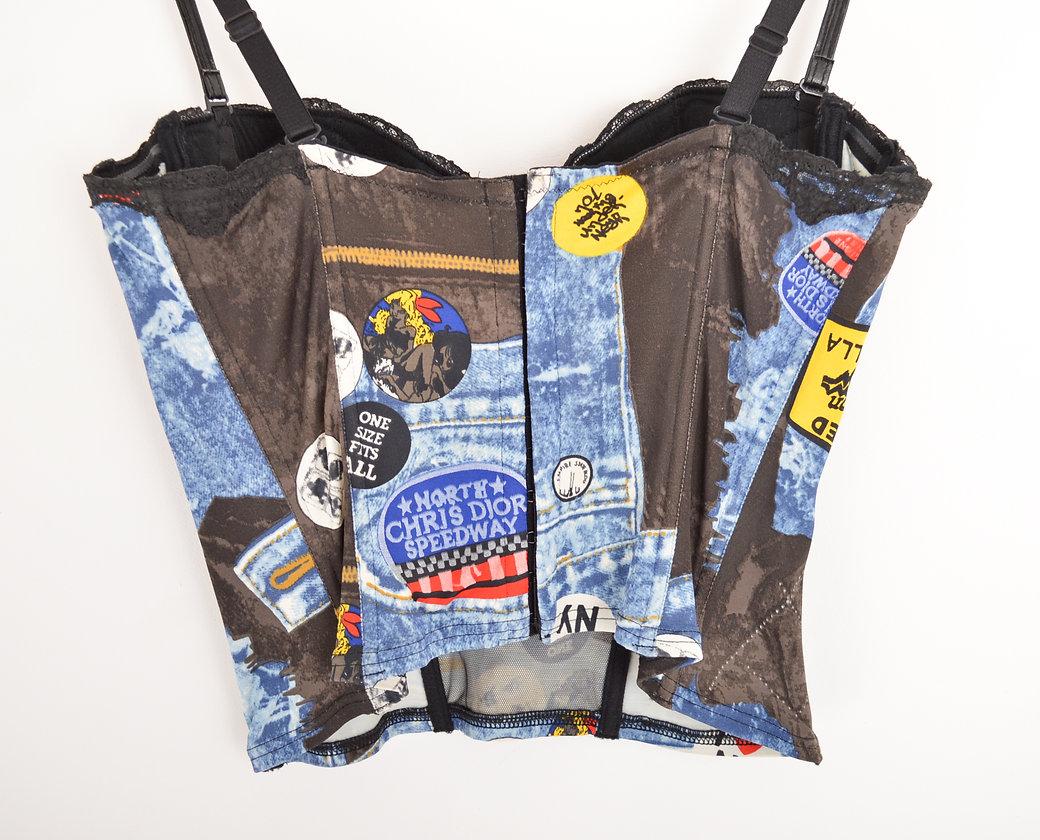 Y2K Christian Dior By John Galliano 'Miss Diorella' Fw 2001 Denim Corset Bustier 2