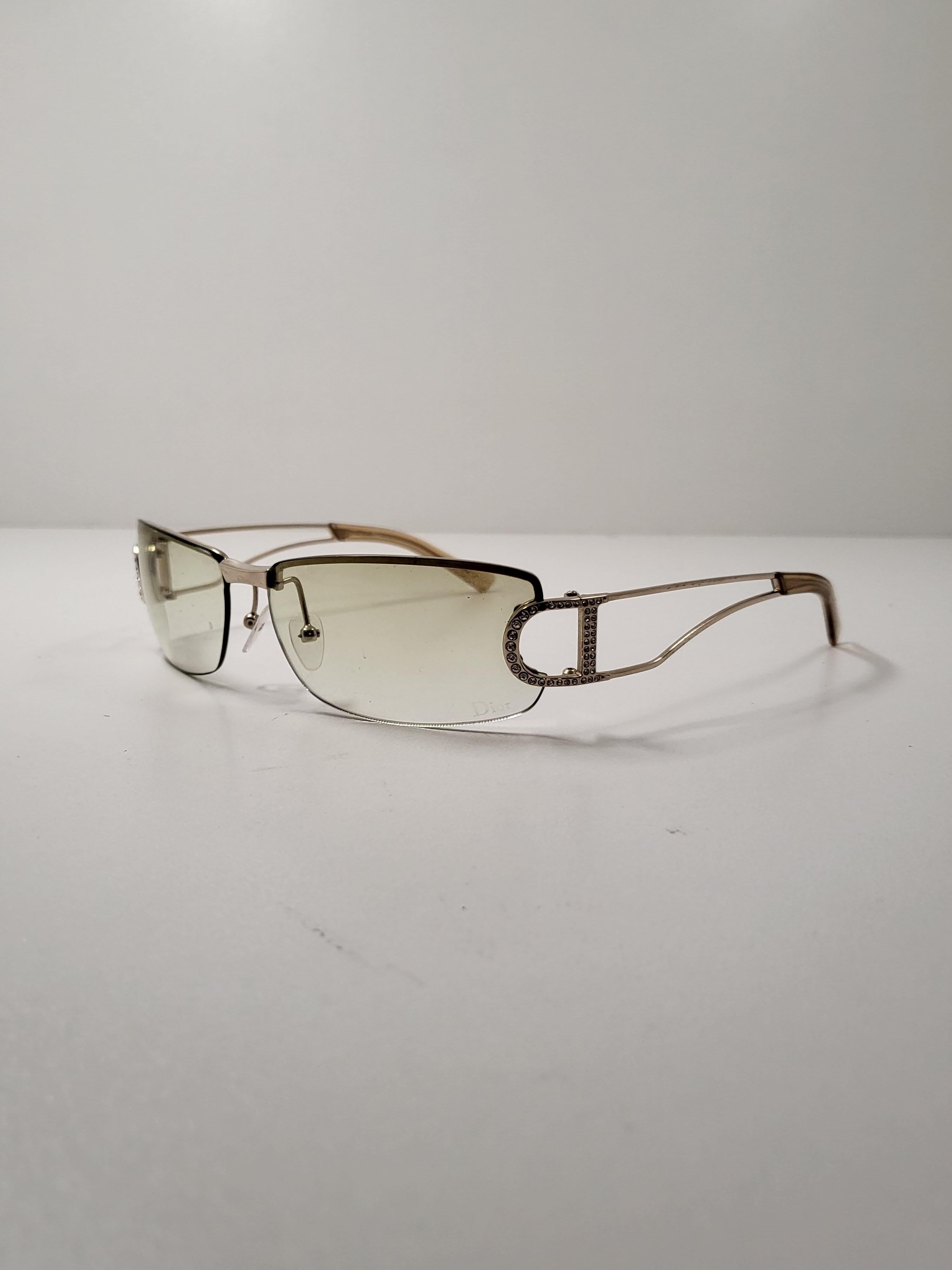 Y2K Christian Dior by John Galliano Strass D Sonnenbrille Diorly für Damen oder Herren