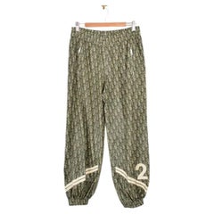 Y2k Christian Dior Galliano Era Green Trotter Print Jogger Harem Pants