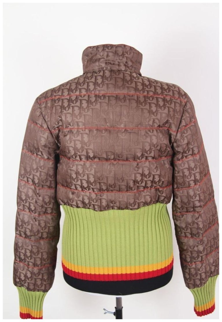 Y2K Christian Dior / Galliano Fw/2004 Monogram Rasta puffer jacket 