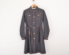 Imperméable en jean bleu imprimé trompette Y2K Christian Dior, printemps 2006