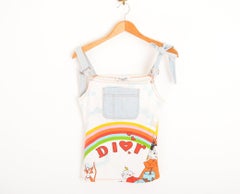 Y2K Christian Dior Ss/2002 Camiseta de tirantes con estampado de dibujos animados