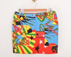 Y2K Christian Dior Ss/2003 'Rasta Mania' Pattern Mini Skirt
