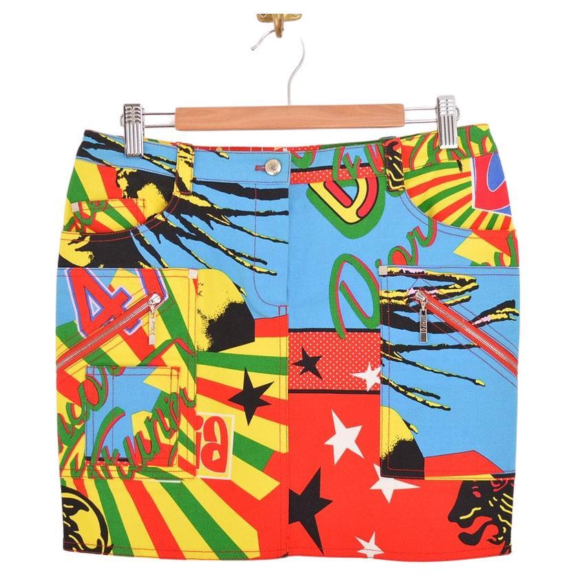 Y2K Christian Dior Ss/2003 'Rasta Mania' Pattern Mini Skirt For Sale